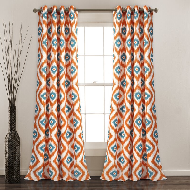 Castleton Ikat Room Darkening Thermal Grommet Curtain Panels (Set of 2) GL1116