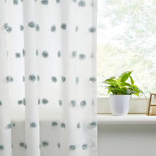 Load image into Gallery viewer, Castro Pom Pom Polka Dots Semi-Sheer Rod Pocket Single Curtain Panel, 50" W x 63" L
