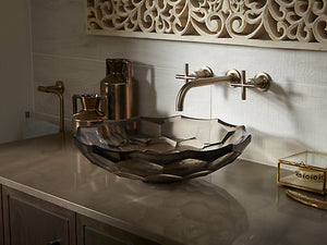 Purist™Wall-mount bathroom  sink faucet trim with 9", 90-degree angle spout and cross handles, requires valve 6422RR