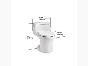 San Souci™One-piece round-front 1.28 gpf toilet with slow close seat MRM3486