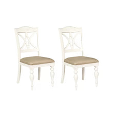 Load image into Gallery viewer, White Cato Cross Back Side Chair in Gray Beige (Set of 2)

