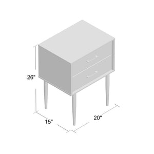 Catt 26'' Tall 2 - Drawer End Table *AS-IS*