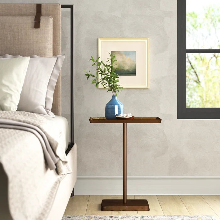 Causey 25.5'' Tall Tray Top Pedestal End Table