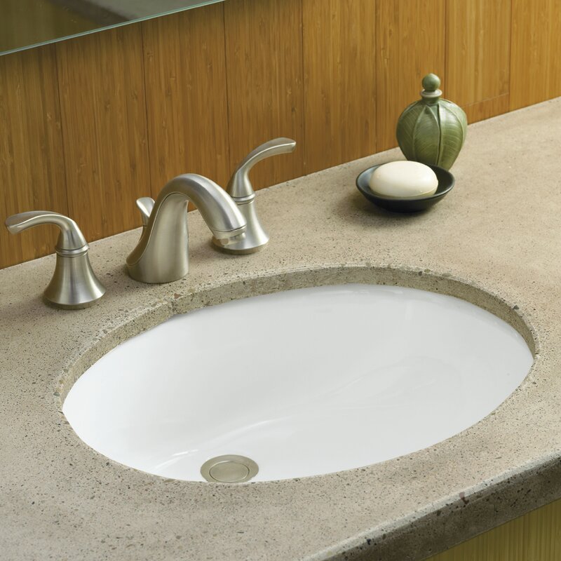 K-2210-0 Caxton Ceramic Oval Undermount Bathroom Sink with Overflow 687AH