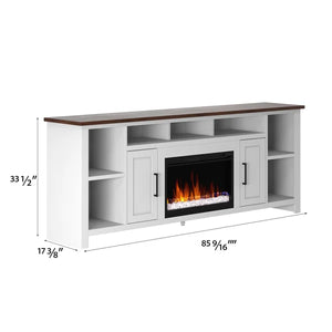 Cayuta Solid Wood TV Stand for TVs up to 88" with Fireplace Included