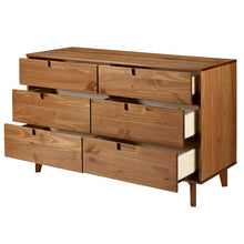 Load image into Gallery viewer, Caramel Cecille Groove 6 Drawer Double Dresser #1137HW
