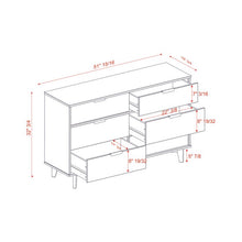 Load image into Gallery viewer, Caramel Cecille Groove 6 Drawer Double Dresser #1137HW

