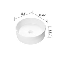 Load image into Gallery viewer, Ceramic Circular Vessel Bathroom Sink with Overflow 3020AH
