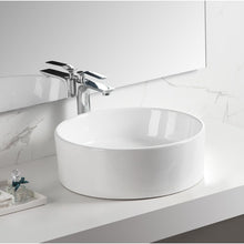 Load image into Gallery viewer, Ceramic Circular Vessel Bathroom Sink with Overflow 3020AH
