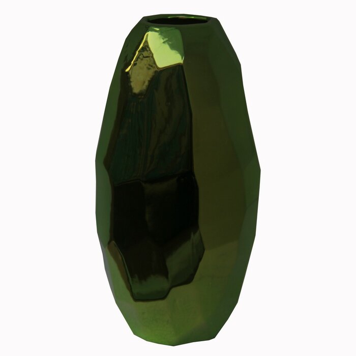 Ceramic Vase in Metallic Green *AS IS #1369HW