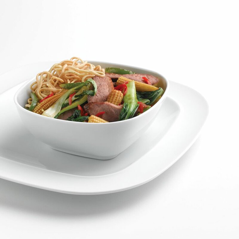 White Squares Soup / Cereal Bowl Set of 4 GL745