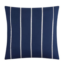 Load image into Gallery viewer, Queen Comforter + 7 Additional Pieces Ceylon Navy Microfiber Reversible 7 Piece Comforter Set
