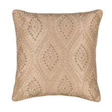 Load image into Gallery viewer, Chacenay Knotted Embroidered Faux Silk Square Pillows in Beige (Three Pillows in One Box) #9764
