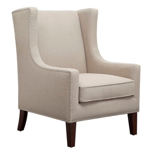 Chagnon Modern Nailhead Wide Wingback Chair, 19.75"H