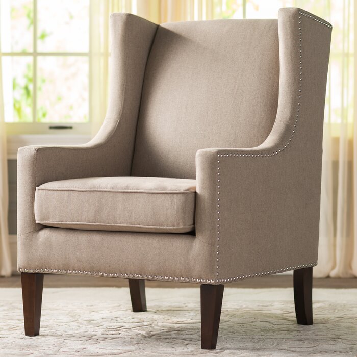 Chagnon Modern Nailhead Wide Wingback Chair