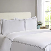 Load image into Gallery viewer, King Duvet Cover + 2 King Shams Gray Chalsbury Standard Cotton 300 TC 3 Piece Duvet Cover Set
