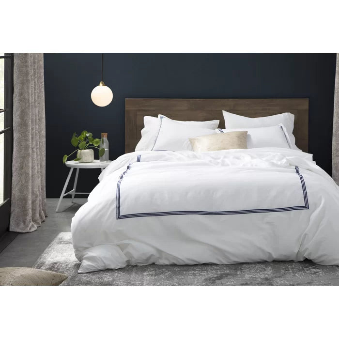 King Duvet Cover + 2 King Shams Gray Chalsbury Standard Cotton 300 TC 3 Piece Duvet Cover Set