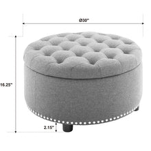 Load image into Gallery viewer, Champlain 30&#39;&#39; Wide Tufted Round Storage Ottoman with Storage OG372
