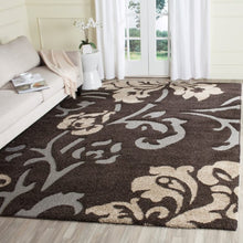 Load image into Gallery viewer, Chanhassen Floral Area Rug in Dark Brown, Rectangle 4&#39; x 6&#39;
