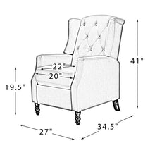 Load image into Gallery viewer, Channing 27&#39;&#39; Wide Manual Wing Chair Recliner
