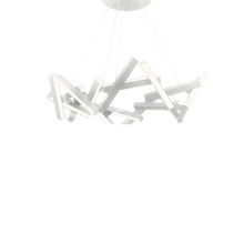 Load image into Gallery viewer, Brushed Aluminum Chaos 21-Light LED Unique / Statement Geometric Chandelier
