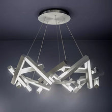 Load image into Gallery viewer, Brushed Aluminum Chaos 21-Light LED Unique / Statement Geometric Chandelier
