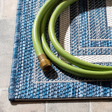 Load image into Gallery viewer, Chapa Indoor / Outdoor Area Rug in Ivory/Navy 2&#39;3&quot; x 8&#39;
