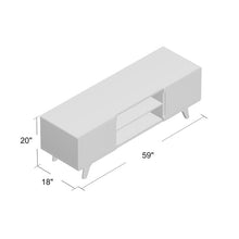 Load image into Gallery viewer, Chapdelaine TV Stand for TVs up to 65&quot; Walnut/ White #2035HW
