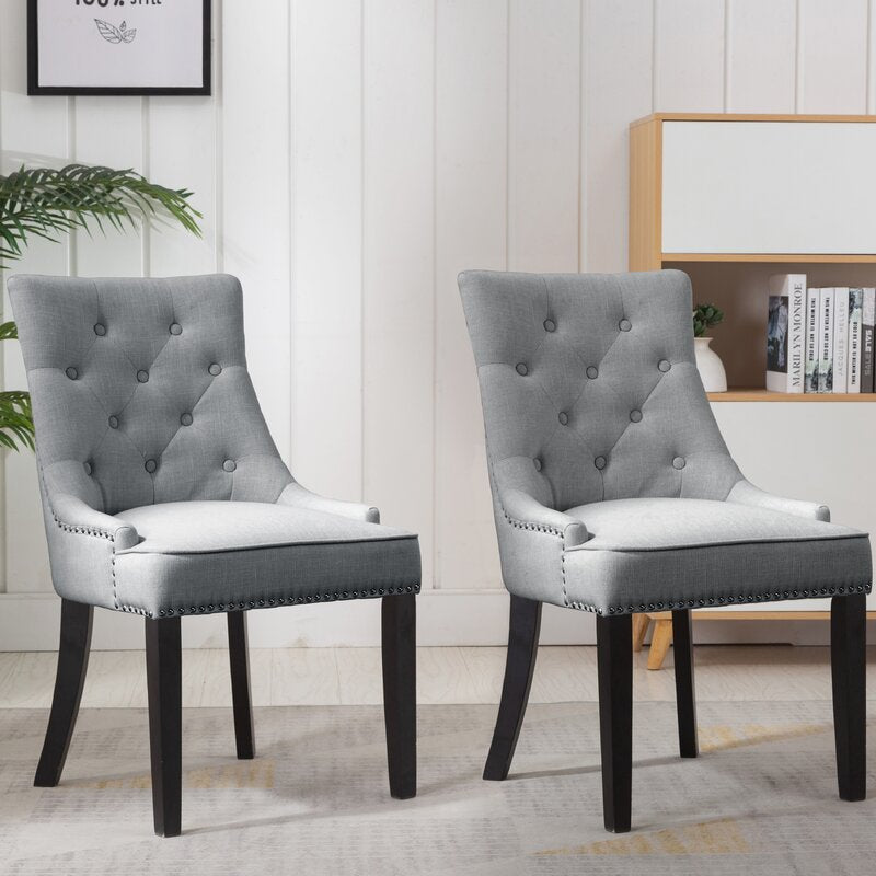 Charlack Tufted Linen Parsons Chair (Set of 2) 784AH