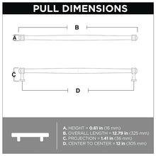 Load image into Gallery viewer, Charmaine 12" Center to Center Bar pull (Set of 4) 2888AH
