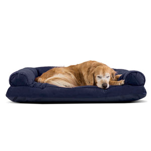 Small (20" W x 15" D x 5.5" H) Navy Charmaine Deluxe Dog Bolster 350DC