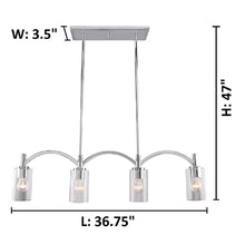 Load image into Gallery viewer, Chasity 4 - Light Kitchen Island Linear Pendant
