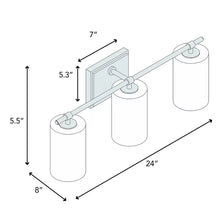 Load image into Gallery viewer, Chea 3 - Light Dimmable Matte Black Vanity Light

