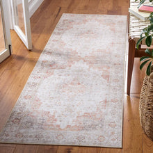 Load image into Gallery viewer, Runner 2&#39;6&quot; x 10&#39; Chea Power Loom Performance Light Gray/Rust Machine Washable Rug
