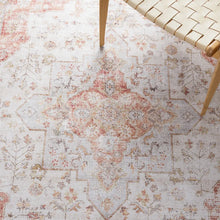 Load image into Gallery viewer, Runner 2&#39;6&quot; x 10&#39; Chea Power Loom Performance Light Gray/Rust Machine Washable Rug
