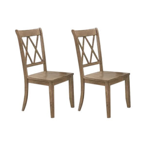 Brown Cheryll Solid Wood Cross Back Side Chair (Set of 2) MRM2366