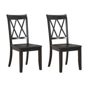 Black Cheryll Solid Wood Cross Back Side Chair set of 2    AP473