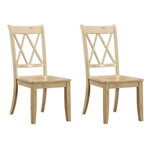 Buttermilk Cheryll Solid Wood Cross Back Side Chair Set of 2 - MRM198