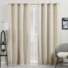 Load image into Gallery viewer, Chevalier Somers Cotton Blend Solid Semi-Sheer Grommet Curtain Panels (Set of 2) 2252CDR/GL
