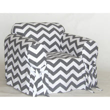 Load image into Gallery viewer, Chevron Box Cushion Armchair Slipcover GL581
