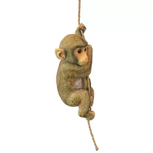 Load image into Gallery viewer, 16&#39;&#39; H x 7&#39;&#39; W x 6.5&#39;&#39; D Chico the Chimpanzee Hanging Baby Monkey Statue
