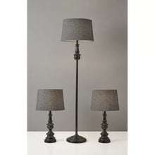 Load image into Gallery viewer, Chiu 60.53&quot; Black Floor and Table Lamp Set (SET OF 3)
