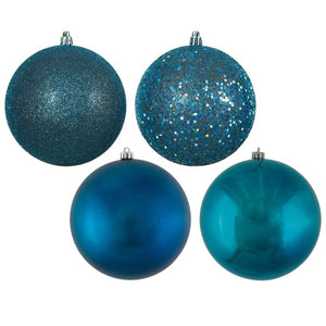 Sea Blue Green Christmas Ball Ornament Set of 12 (1528ND)