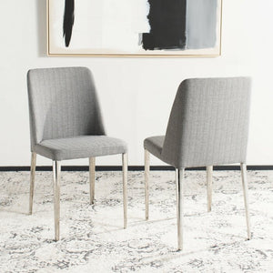 Chromium Linen Upholstered Side Chair (Set of 2) 8039