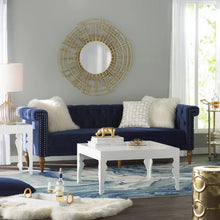Load image into Gallery viewer, 16&quot; x 16&quot; Blue / Gray Chyral Lamb Fur Square 100% Wool Pillow Cover &amp; Insert
