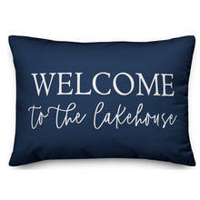 Load image into Gallery viewer, Cindy Welcome to the Lakehouse Indoor/Outdoor Lumbar Pillow, Set of 2

