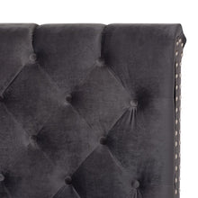 Load image into Gallery viewer, King Dark Gray Circe Tufted Upholstered Low Profile Standard Bed
