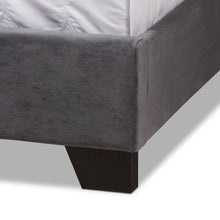 Load image into Gallery viewer, King Dark Gray Circe Tufted Upholstered Low Profile Standard Bed
