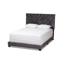 Load image into Gallery viewer, King Dark Gray Circe Tufted Upholstered Low Profile Standard Bed
