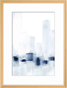 17" H x 13" W x 1.1" D City Across the Water II by Ethan Harper - Picture Frame Painting